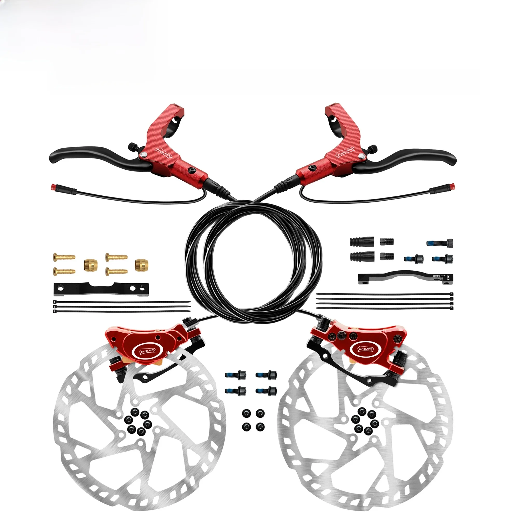 AliExpress NONE DYISLAND LD200PLUS 2Pistons E-Bike Hydraulic Disc Brake Set 2PIN Power-Off Electric Induction Control System Hydraulic Brake Set