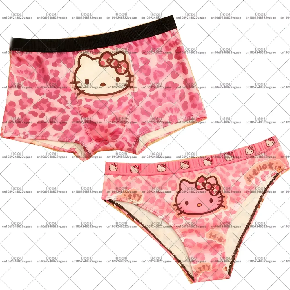 2026 الرجال الفتيات مرحبا كيتي KT هدية تنفس لينة الراحة سراويل داخلية للرجال السراويل سراويل زوجين ليوبارد الملابس الداخلية السروال جديد #2