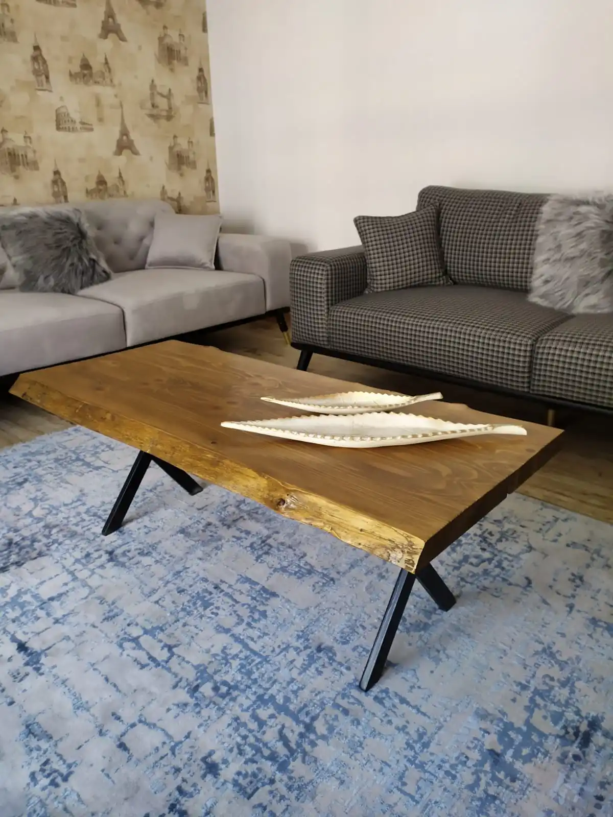 natural wood coffee table