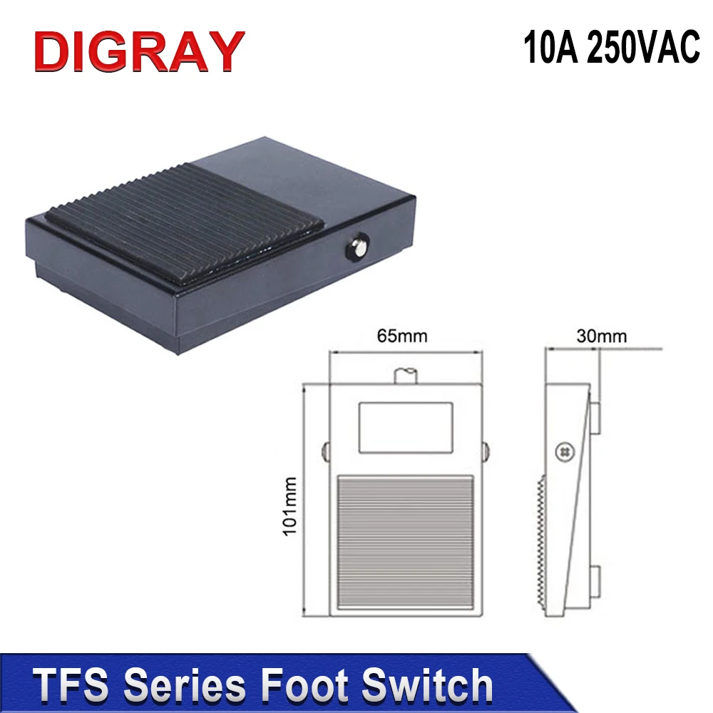 Металлический ножной переключатель DIGRAY Φ 10A 1,9 В переменного тока Длина шнура м самосброс ножной переключатель контроллера.