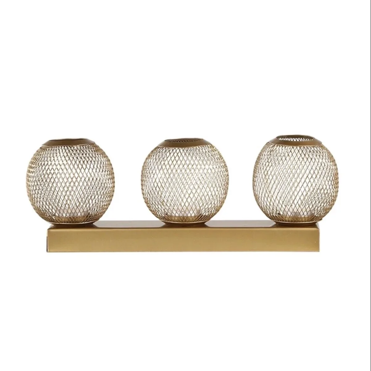 3 Pcs Vintage Tumbled Decorative Tealight Candle Holder Home Decoration Living Room Accessories Ornament