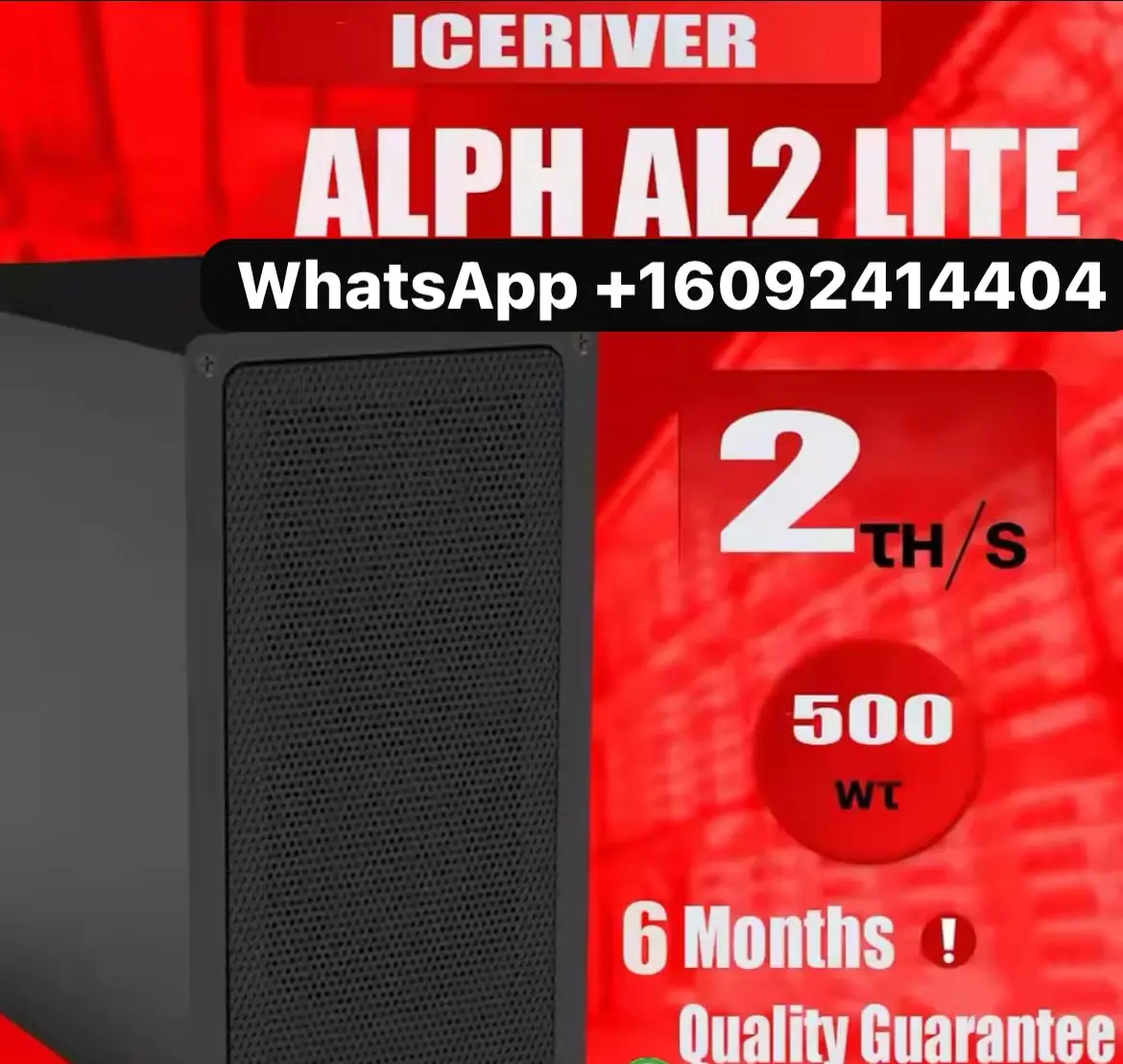 ST ORIGINAL Novo ICERIVER ALPH AL2 LITE 2THS 500w ALPH Asic Miner