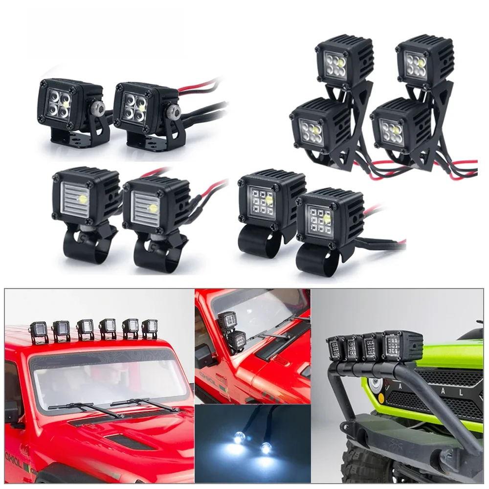YEAHRUN LED-Leuchten Scheinwerfer Scheinwerfer für TRX-4 TRX6 Axial SCX10 Wraith SCX24 1/10 1/24 RC Auto LKW Dekoration Teile