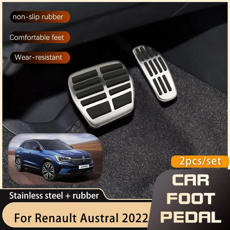 Pedały samochodowe pokrywa dla Renault australia 2022 2023 paliwo gazowe akcelerator hamulca Restfoot bez wiercenia antypoślizgowe pedały akcesoria AT MT