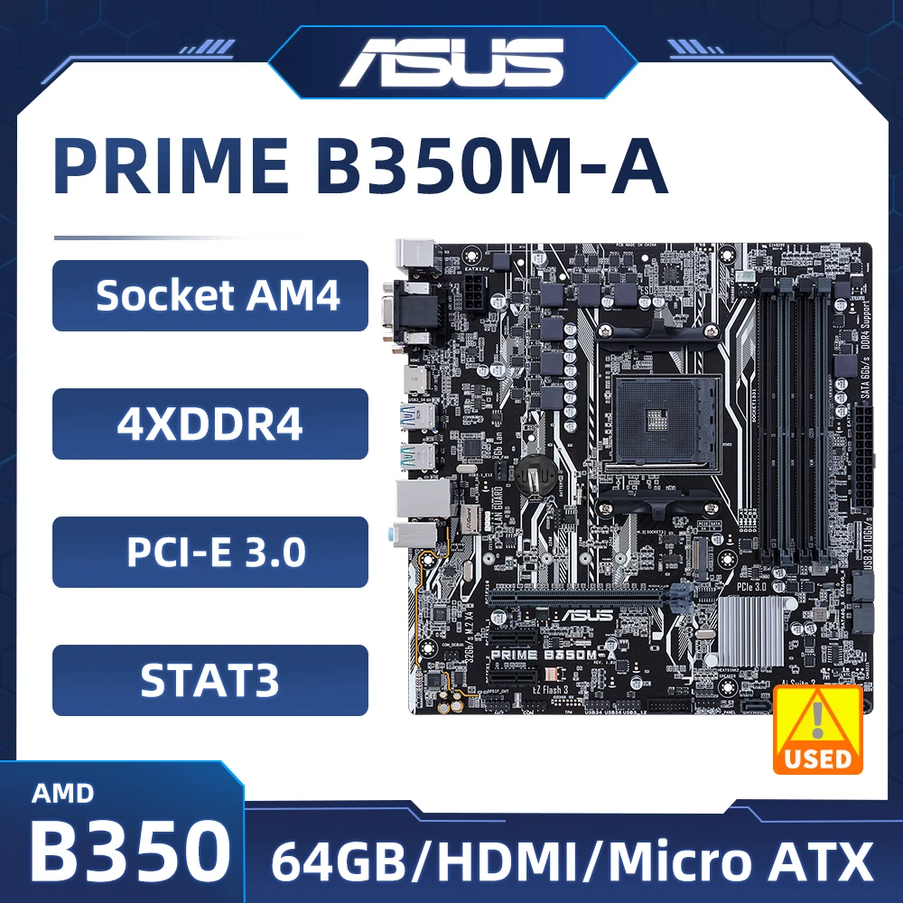 asrock placa mae a320 m b350m a am4 suporta ryzen 5600 3300x3400g 3600x2200g cpu rx 580 ddr4 micro atx 01