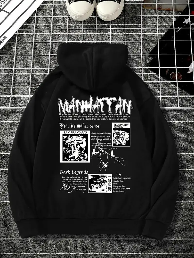 2024 Spring  Autumn Men's New Hoodie 3D Peace Dove Pattern Printed Fashion Hoodie Comfortable High Street Casual Loose Top