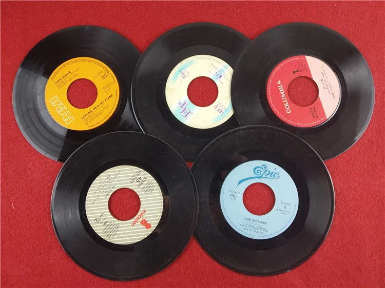 3 Pieces 45RPM 7inch 17.8cm Oldies Vinyl Records LP Disc Classic Music Can be hear in phonograph and used as interior decoration