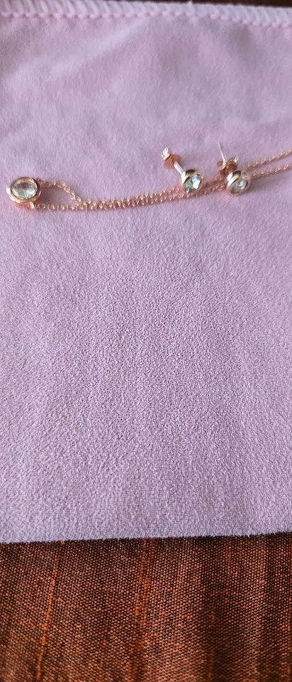 Double Fair Classic Jewelry Set For Women Simple Crystal Zircon Korean Pendant Necklace Earrings Fashion Jewelry For Female S370 photo review
