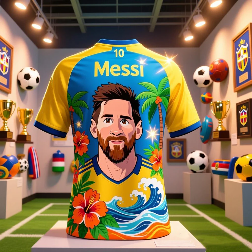 

Hawaiian style CHATGPT Designed Novely 3d Printed NO.10 Messi Tee Boys Girls Men's Training Women's Sports Breathable T-shirt