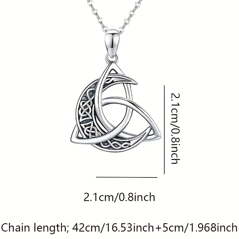 Celtic Moon Necklace Women's Crescent Irish Necklace Celtic Jewelry Gifts for Women Men