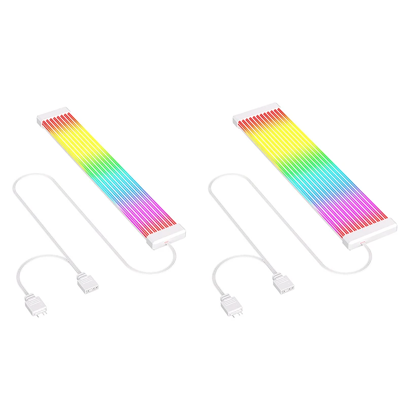 5V ARGB Regenbogen 24-Pin 8-Pin Netzteil-Verlängerungskabel, ARGB LED Sync ATX Gaming PC Gehäuse Dekor Lichtstreifen