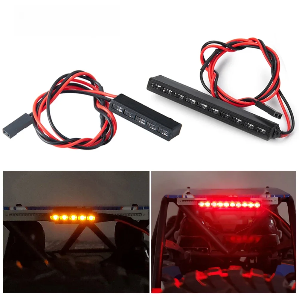 MIBIDAO Rot/Gelb 32/65 mm Lichtlampenleiste für Axial SCX10 90046 Wraith RR10 TRX-4 D90 Tamiya 1/10 RC Crawler Modellauto
