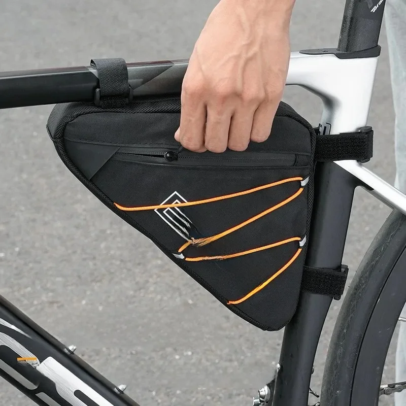 AliExpress ESLNF Road Bike Triangle Bag MTB Nylon Waterproof Bike Bag Durable with Side Net Highlight The Reflective Rope Bike Bag