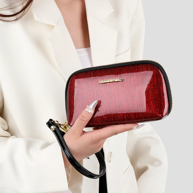 

Модный клатч с принтом Женский многофункциональный кошелек с молнией Компактная сумка для телефона