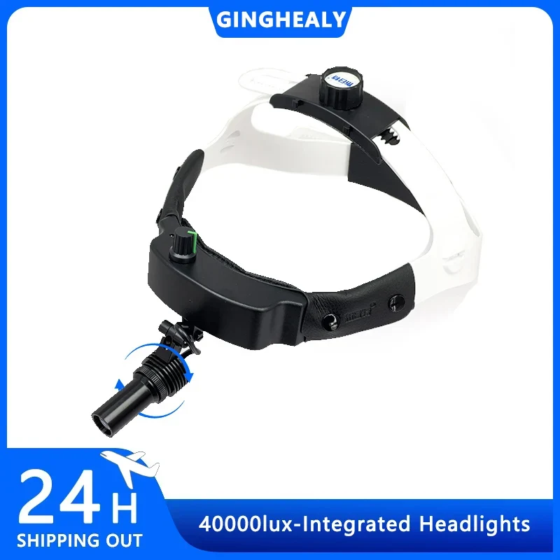 

Ginghealy 3W LED ENT head mounted light, head spotlight adjustable aperture long battery life change battery adjust lightspot