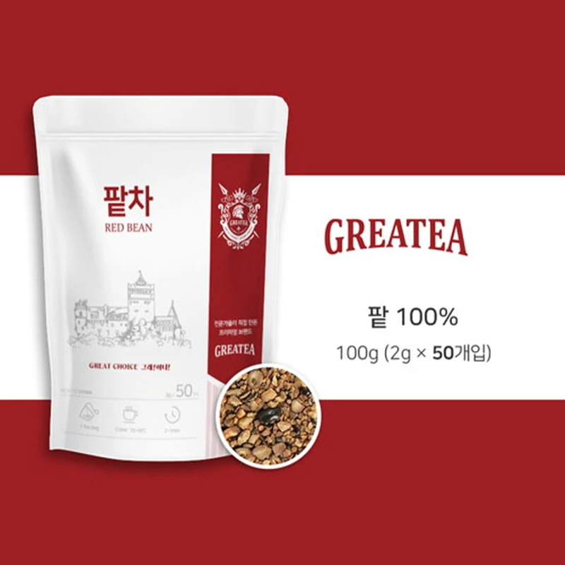 Greatea 그래이티 국산 볶은 팥 차 50티백