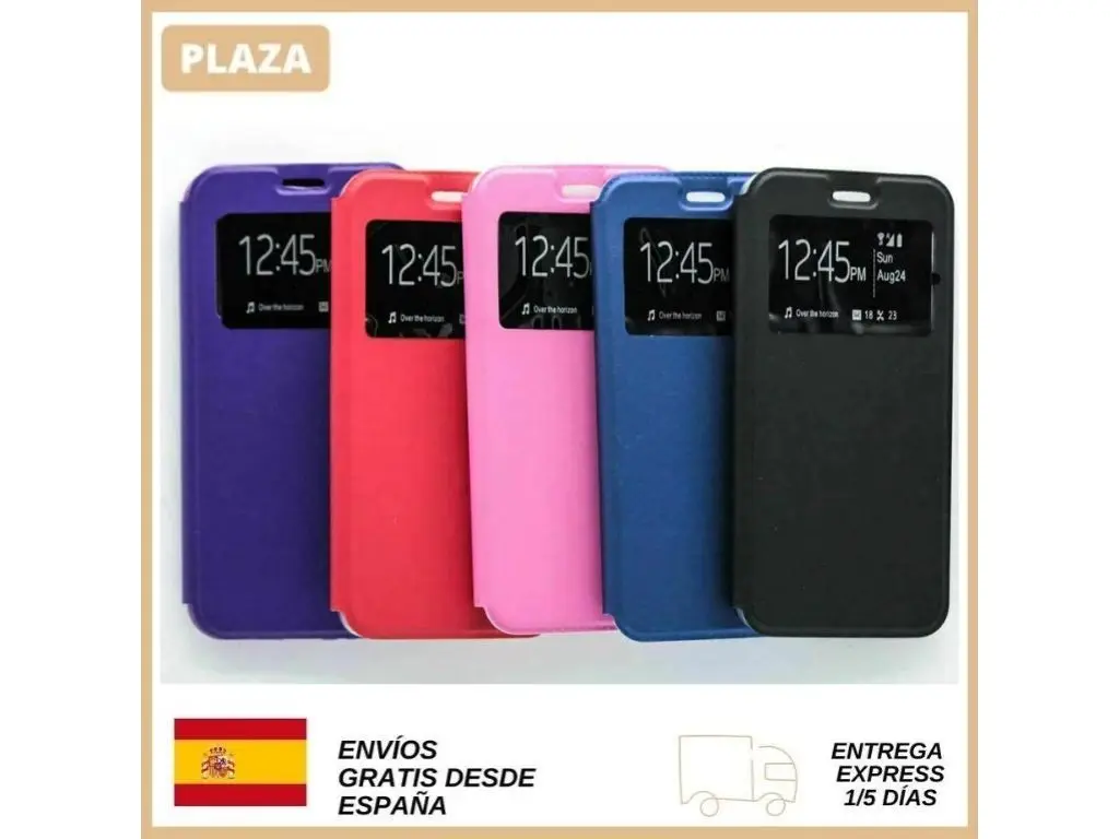 High quality imantada flap-free mobile book cover with window for ALCATEL 1s 2020 sent from Spain choose color