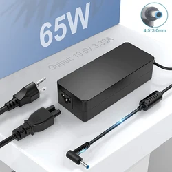 Fuente de alimentación para ordenador portátil, adaptador de 19,5 V y 65W para Hp Elitebook 840, G3, G5, Envy, X360, Chromebook, Stream Pavilion Probook