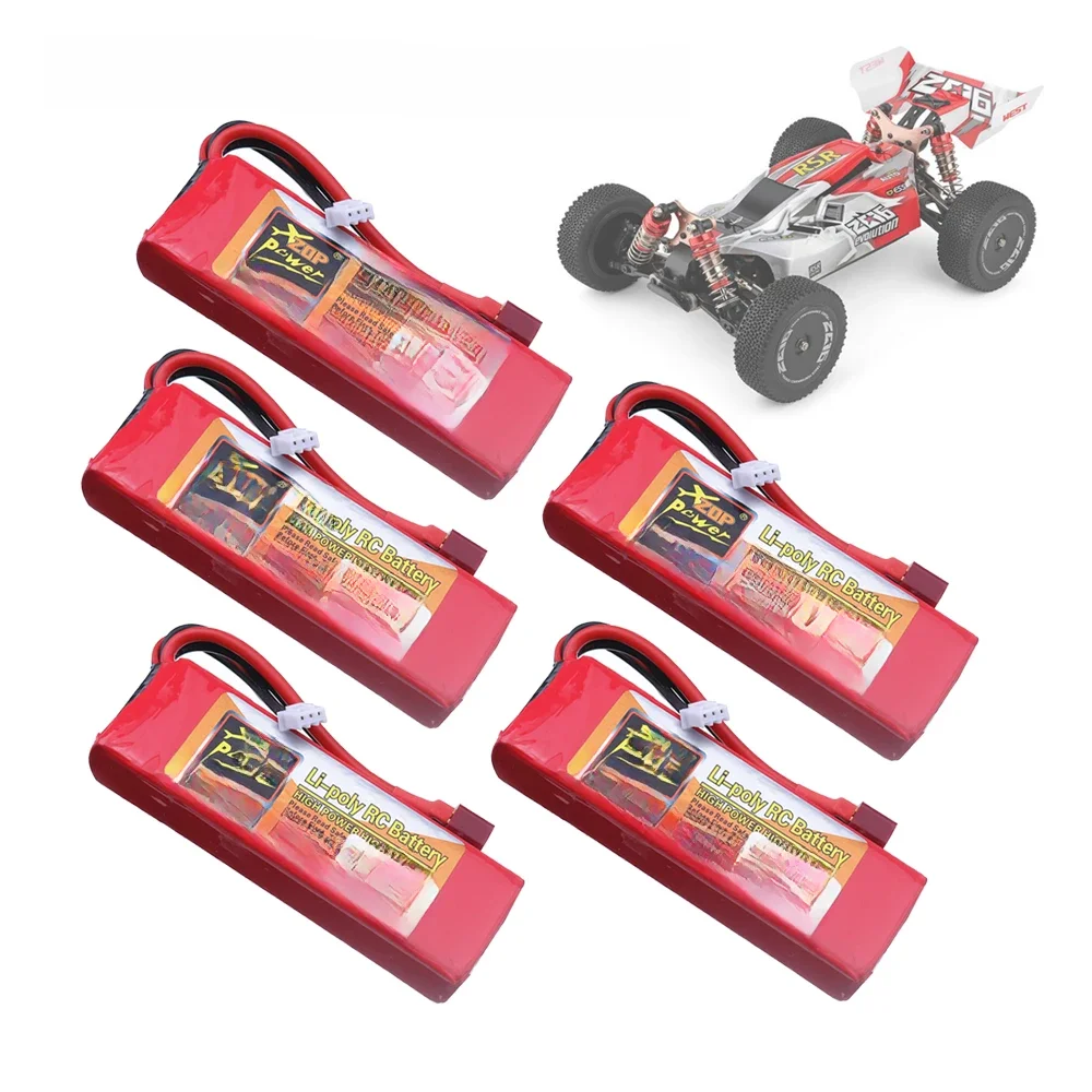 Batterie Lipo 2S 7.4V 3500mah RC avec prise en T pour Wltoys 144001 144010 124016 124017 124018 124019 Pièces de bateau de drone de voiture RC
