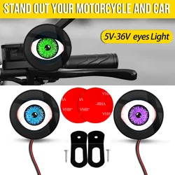 Motorcycle Decorative lights 3D Dynamic Devil Eye LED Light  Retrofit Kits Assembly  OLED Screen DC5-24V (1PC/2PCS)