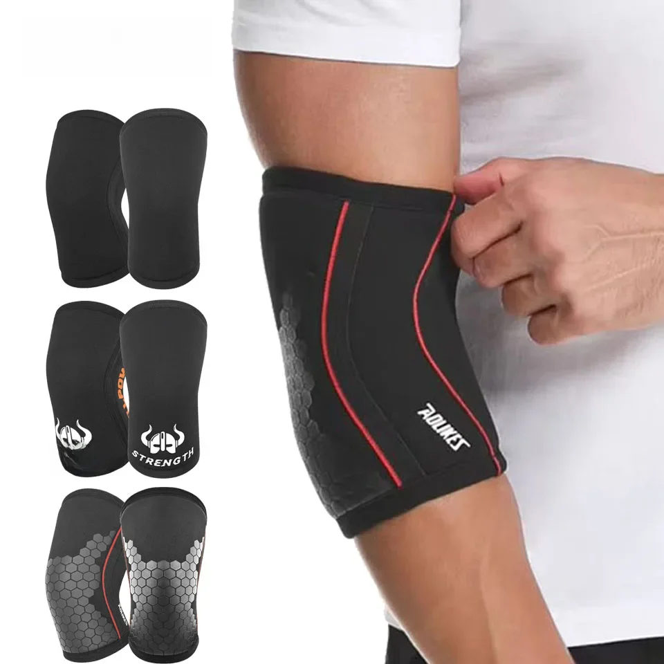 Aolikes 7mm Gewichtheben Ellbogens tütze Unterstützung Neopren Kompression Ellbogens chützer Arm Ärmel Schutz für Powerlifting Fitness Fitness