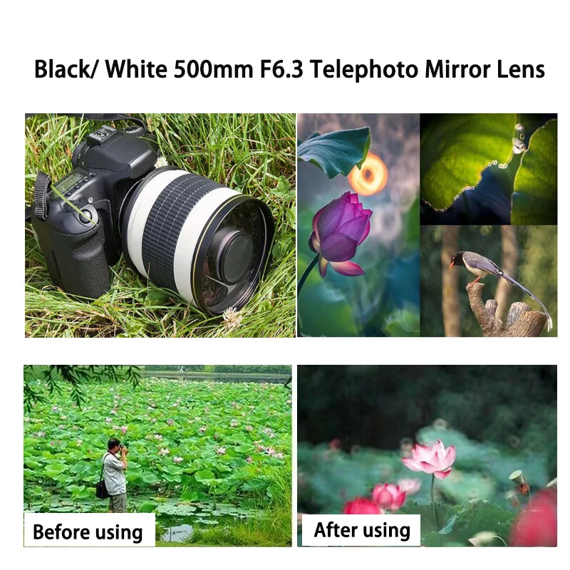 Lightdow Fixed Focus 500 mm F6.3 Tele-Handspiegelobjektiv mit T2-Mount-Adapterring für Nikon Canon Pentax Sony DSLR-Kameras – Detail 24