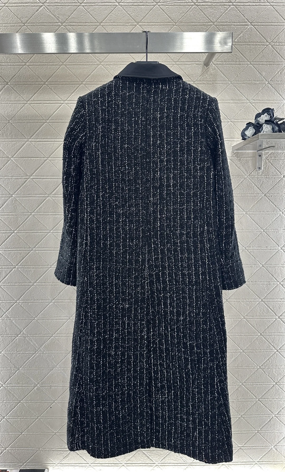 

2025 New Winter Coarse Floral Woolen Coat Temperament Lapel Wool Coat 181