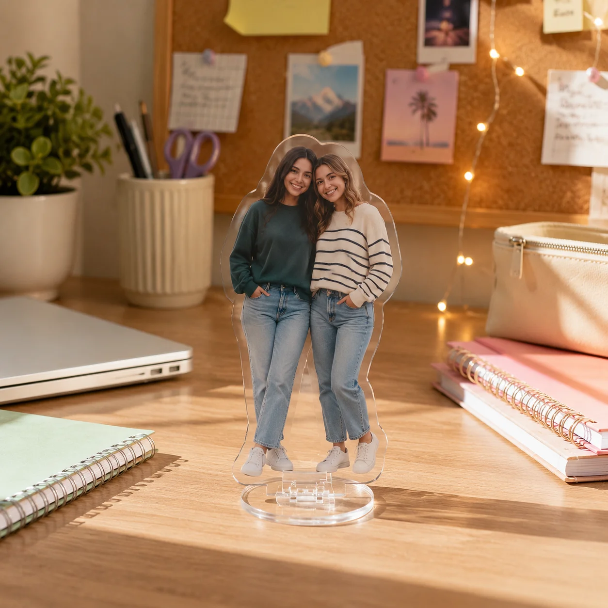 Custom Photo Acrylic mini Stand, 2D Flat Transparent desktop Decoration, Customizable with 1 Piece for Characters/Couples
