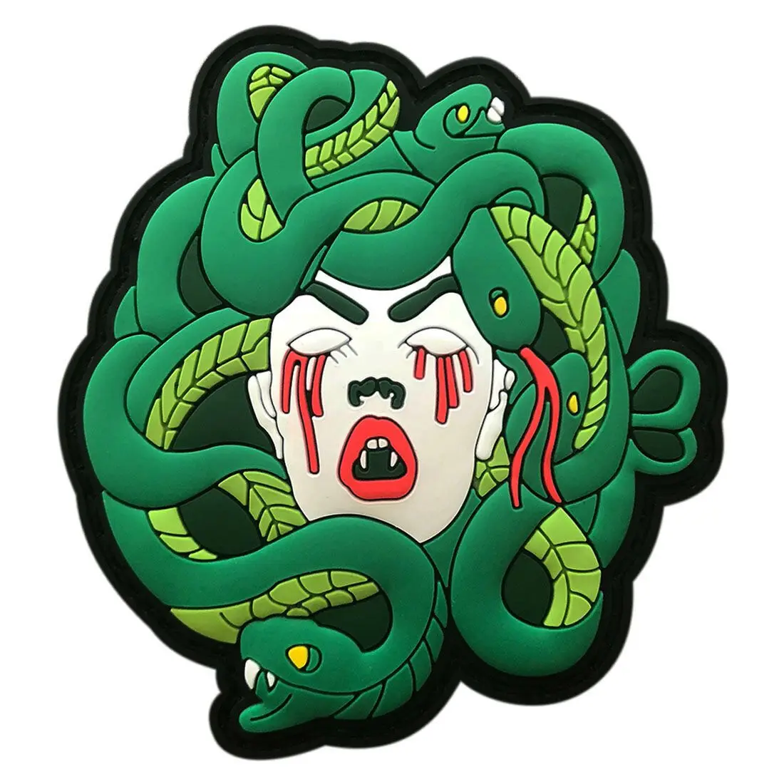 Custom Logo Rubber PVC Patch Medusa PVC Rubber Hook Patch 3D