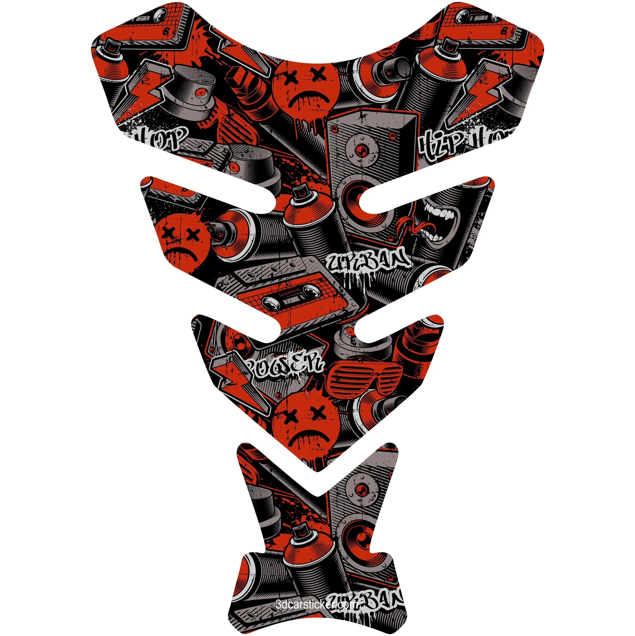 

Tank Pad Fuel Prodector 3D Sticker Decal Motorcycle Gas Protect Graffiti Nos Spray Red Hiphop