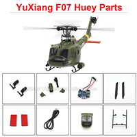 YXZNRC YUXIANG F07 UH-1D HUEY Gyro Stabilized Helicopter Parts Fuselage Main Blade Grip Horizontal Tail Rotor