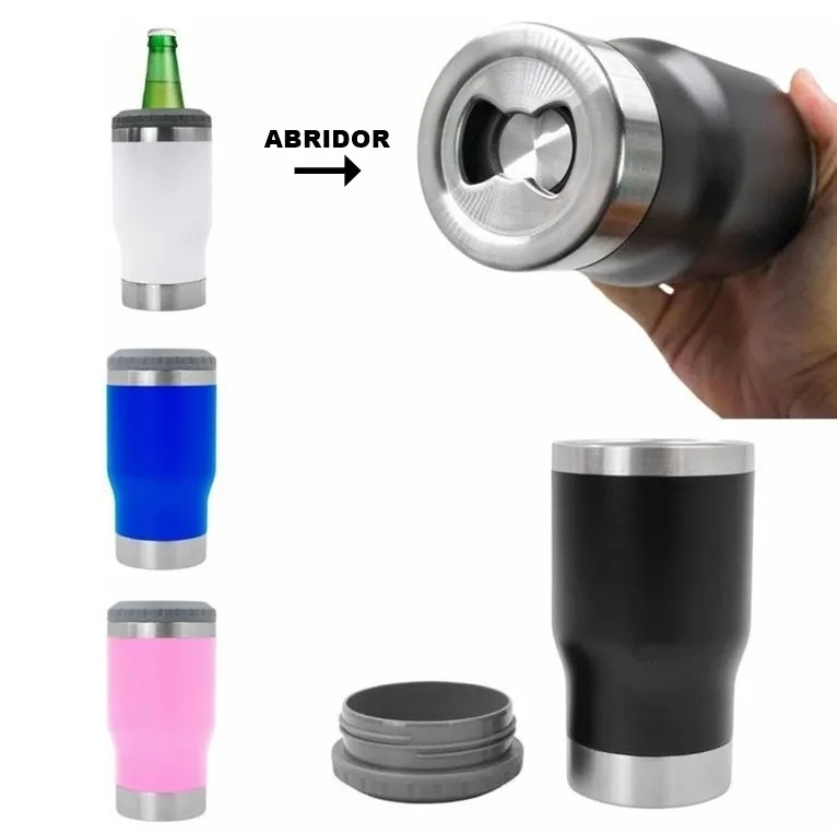 5-in-1 Thermal Cup (Lat/Barrigudinha/Long Neck/High Can 400 mL) With Beer Bottle Door Opener