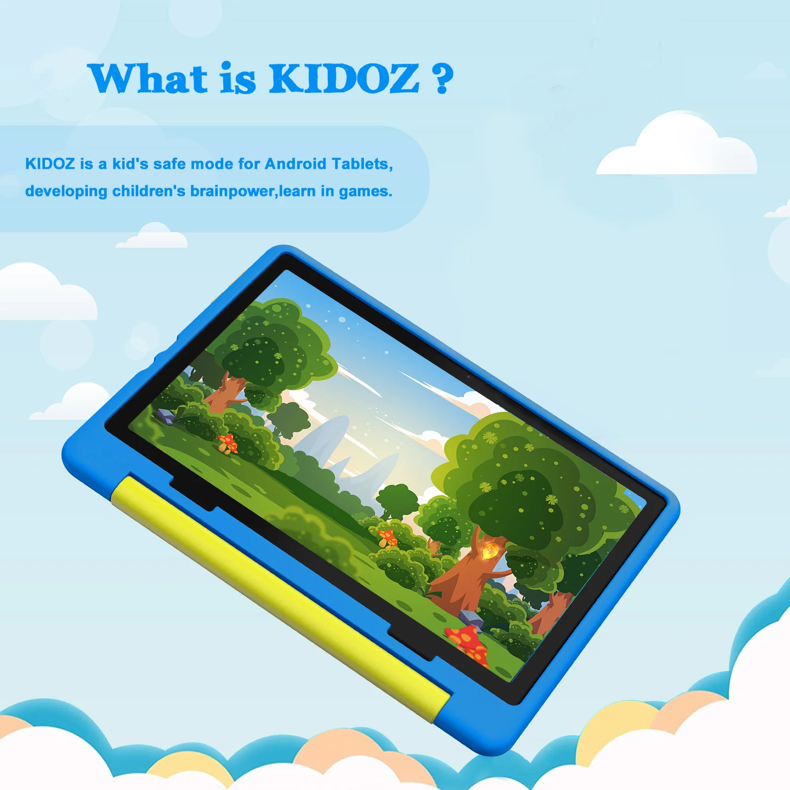 Kids Tablet 10.1 Inch Android 15 Tablet PC 20GB(3+17G) RAM 64GB ROM A333 Five‑Core HD LCD 5000mAh Parental Control Children Learning Tablet Only Tablet