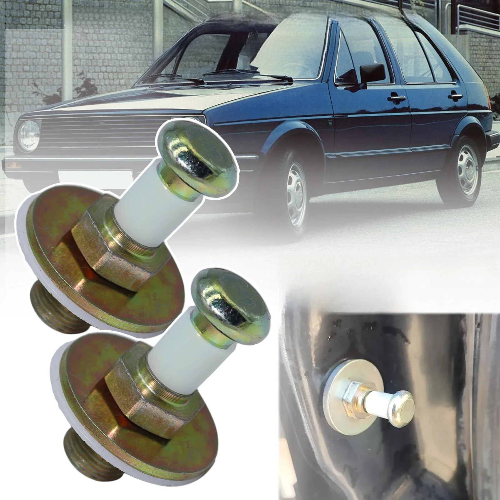 Automatyczny zamek drzwi Striker śruba podkładka śruba dotykowy zatrzask zawleczki dla VW Golf MK2 1983-1992 akcesoria samochodowe 357837034 , 357837034 B — zdjęcie 2