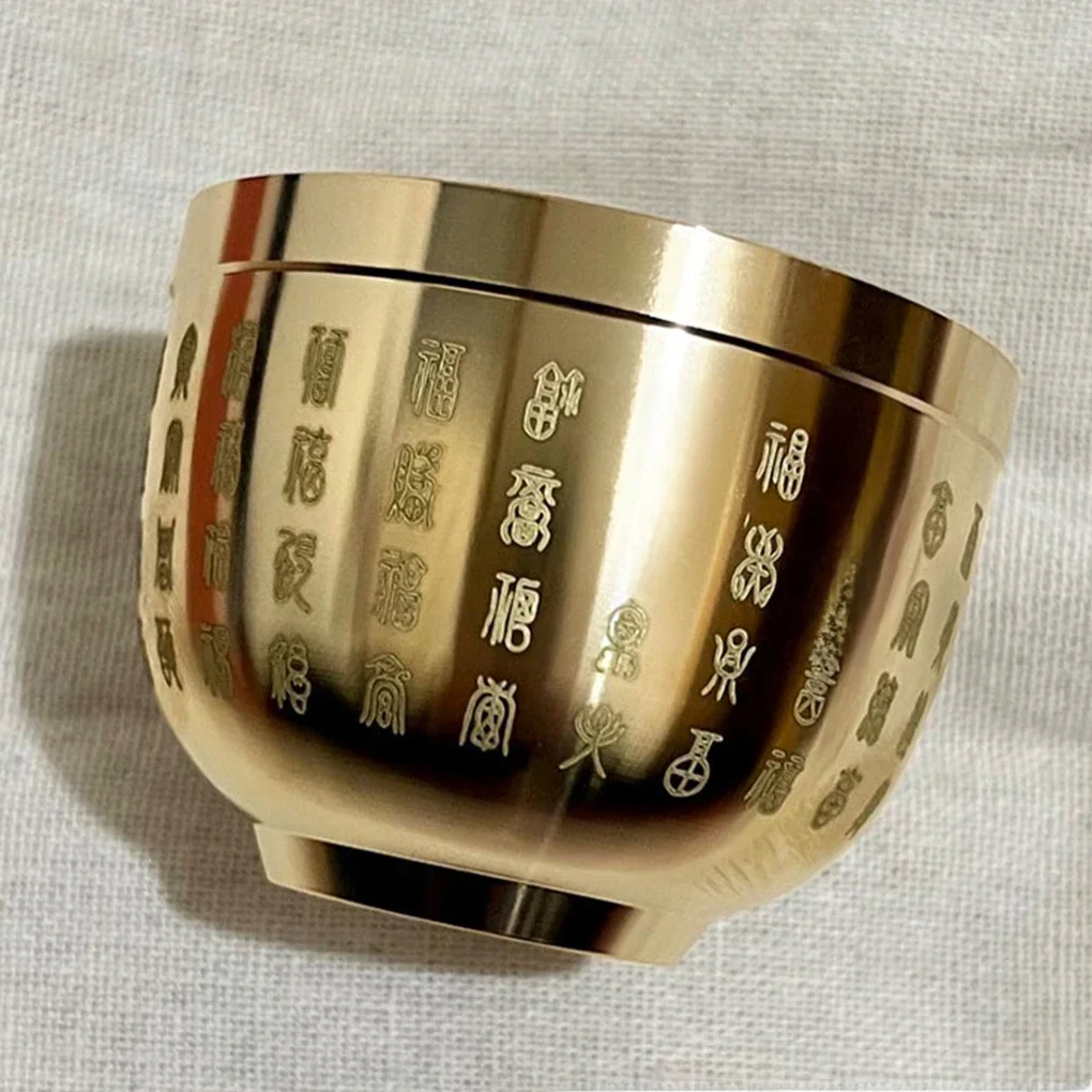 Bol Feng Shui en or pour cent bénédictions, fabrication soignée, cadeaux significatifs, matériaux en cuivre, Mini exquis 4.5CM/6CM
