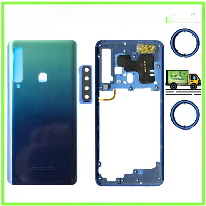 Boîtier complet pour Samsung Galaxy A9 2018 A920F SM-A920 LCD cadre central lunette batterie couverture arrière porte arrière boîtier