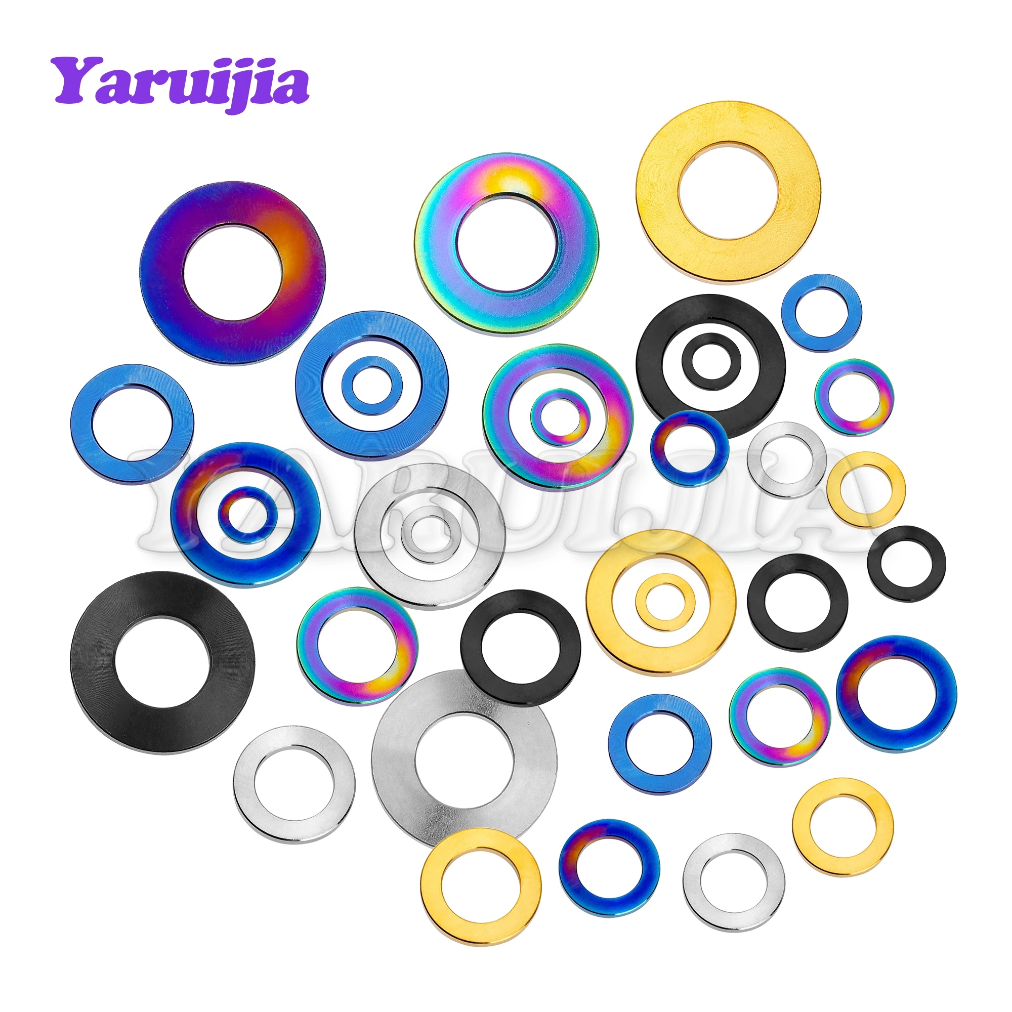 Yaruijia mesin cuci Spacer Titanium, bagian sepeda motor sekrup baut DIN912 Titanium M4/M5/M6/M7/M8/M10