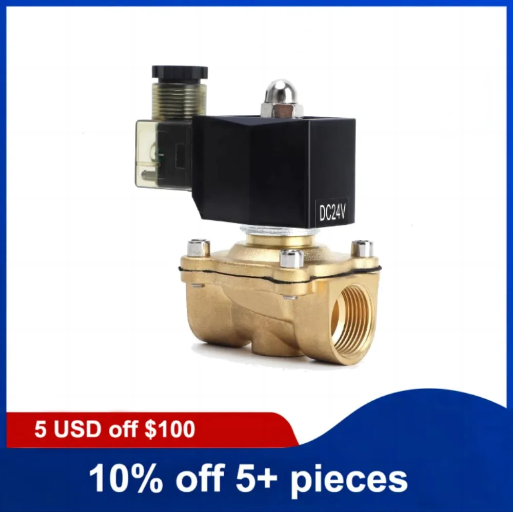 

2 inch Brass Normally Closed Solenoid Valve 220V 12V 24V Direct Acting Solenoid Valve with LED Light