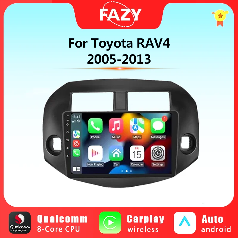 

10'' QLED Screen Android Auto Carplay For Toyota RAV4 RAV 4 2005-2013 Car Radio Stereo Multimedia Video Player GPS 2 Din NO DVD