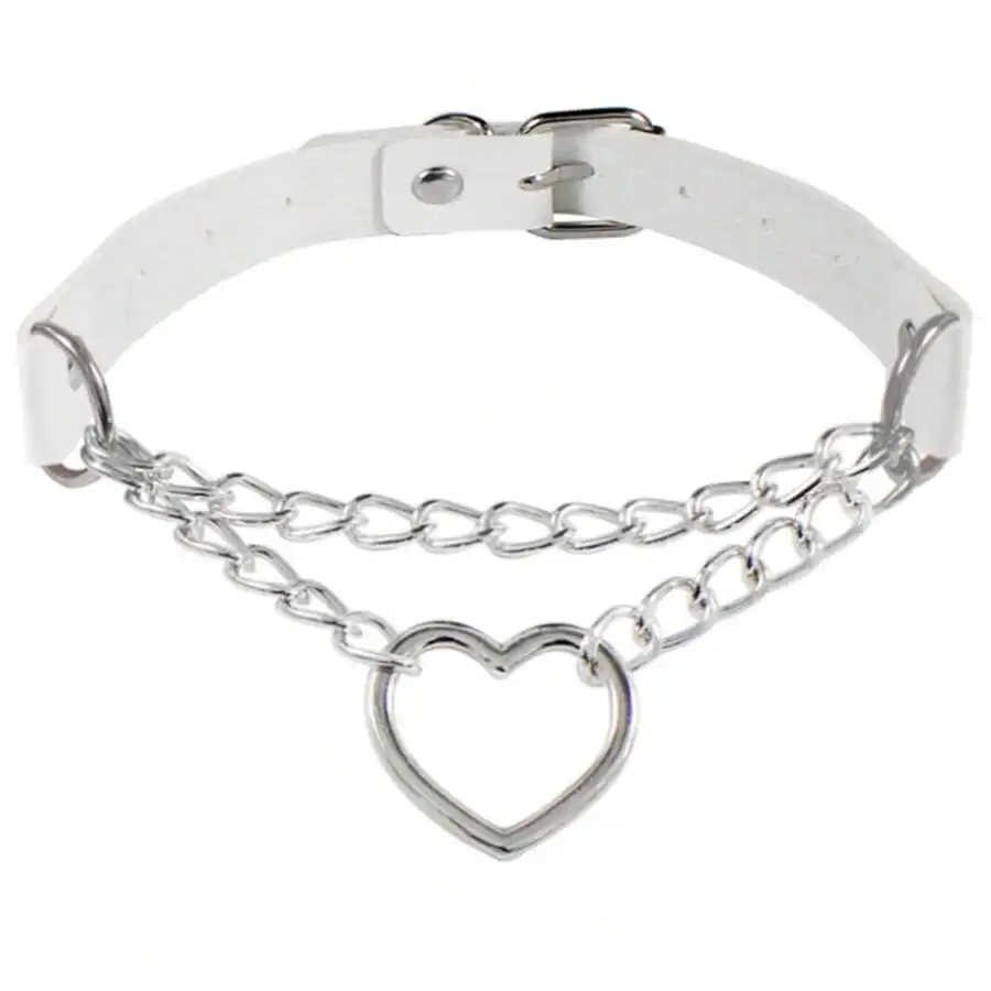 Yanxyad Leder-Halsband-Halskette, Herzform, Gothic-Punk-Rock-Halskette, Halsbänder für Valentinstag, Mutter, Mutter, Muttertag – Detail 8