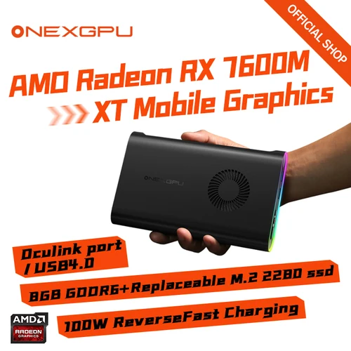 Onexplayer-ストレージ付き外部gpu、モバイルグラフィック拡張ドック、oculink USB 4、8GB gddr6 amd radeon rx 760omxt、新品