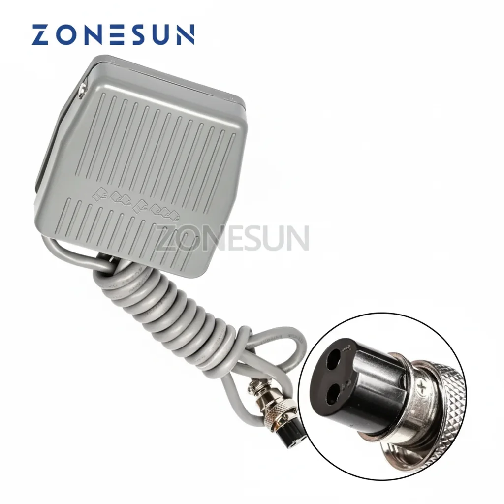 

ZONESUN TFS-201 Ножной педальный переключатель с кабелем самосброса 1,4 м для электрической разливочной машины