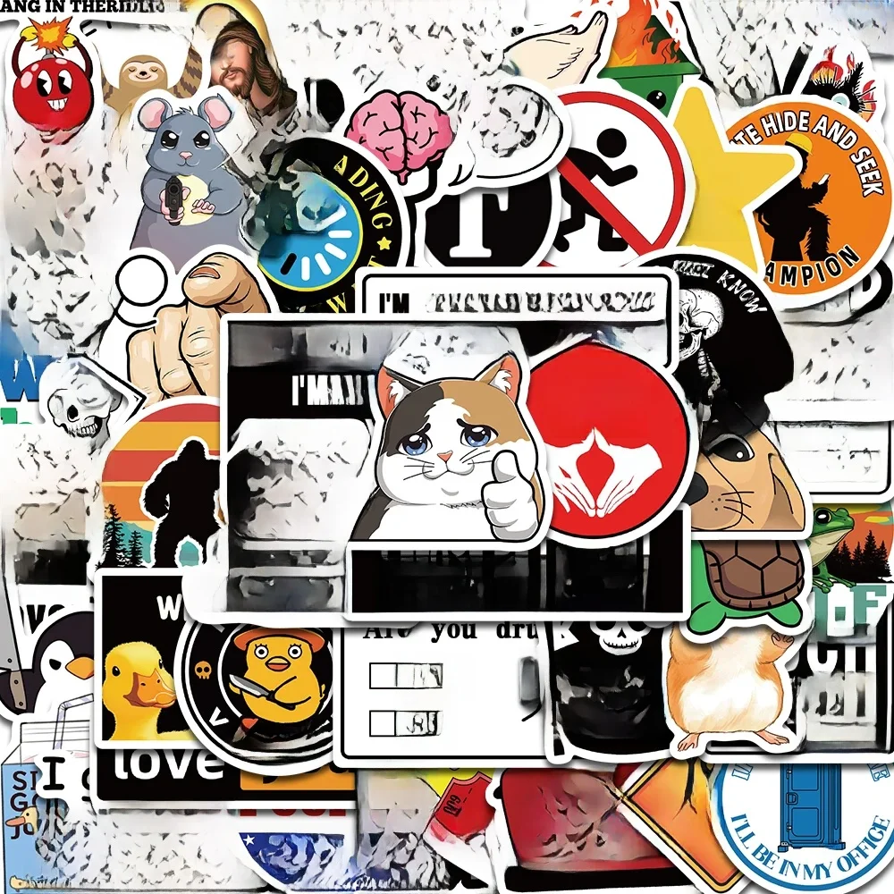 AliExpress PickJoy 50PCS Prank Meme Stickers Harajuku Decals DIY Fashion Graffiti Decals Luggage Notebook Bike Gift Phone Suitcase Sticker