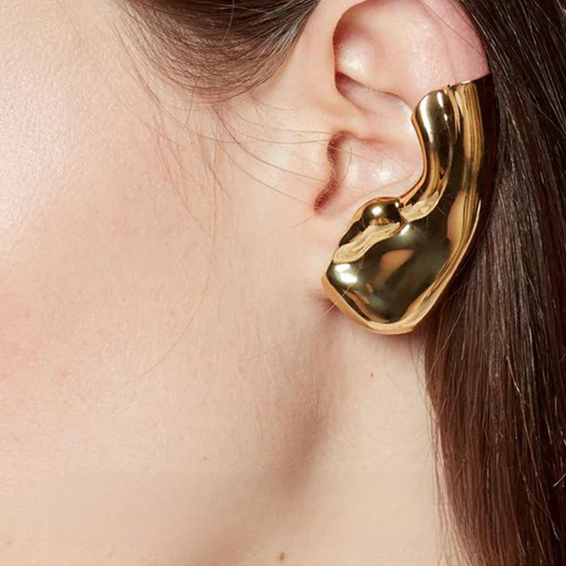2023 New Gothic Punk Vintage Half Ear Contour Metal Ear Clip Earrings For Women Girls Ear Bones Clip Earring Biżuteria Prezent — zdjęcie 2
