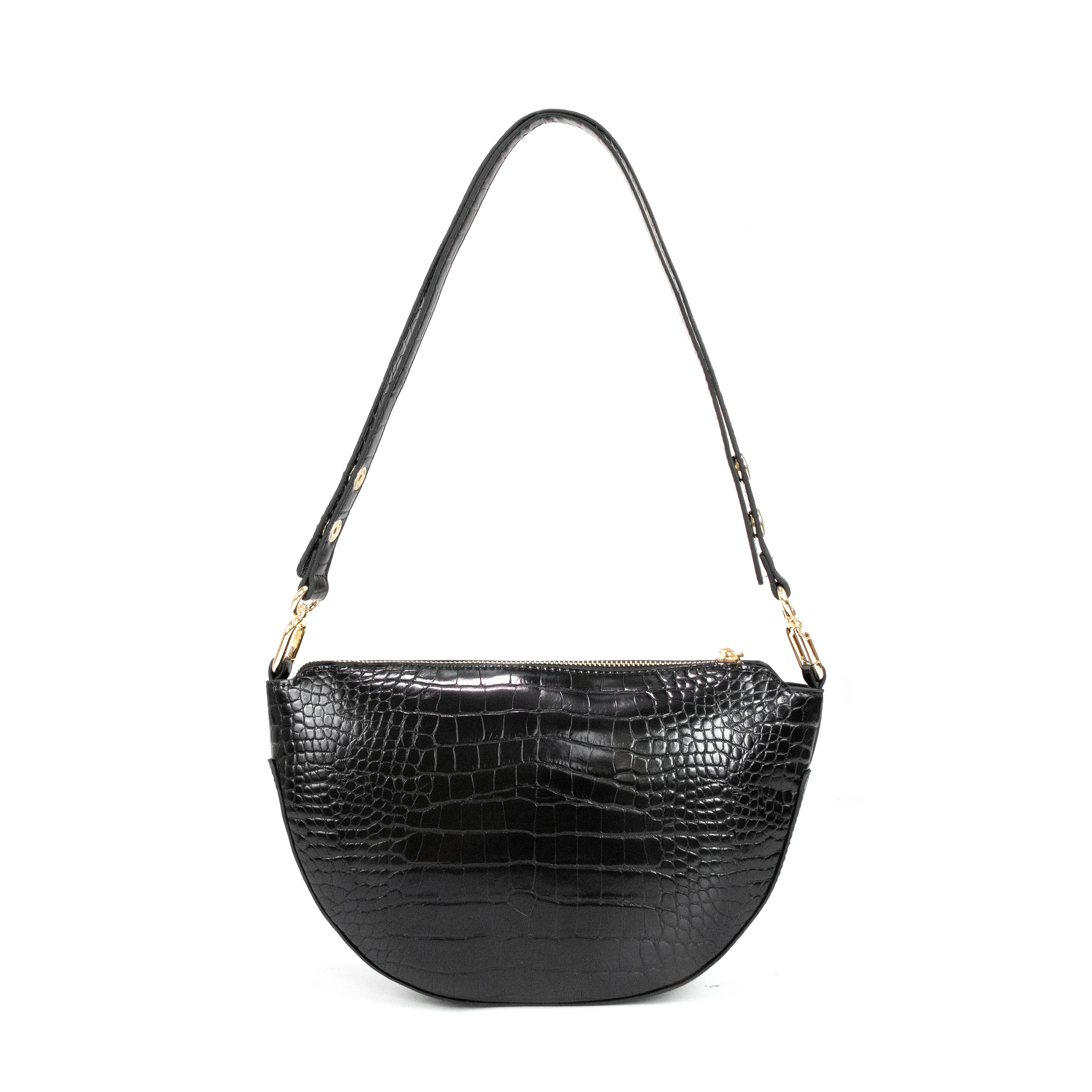 

Gorfia женская черная сумка в форме полумесяца из искусственной кожи в полоску с регулируемым ремешком для работы и свиданий, повседневная сумка через плечо, сумка через плечо