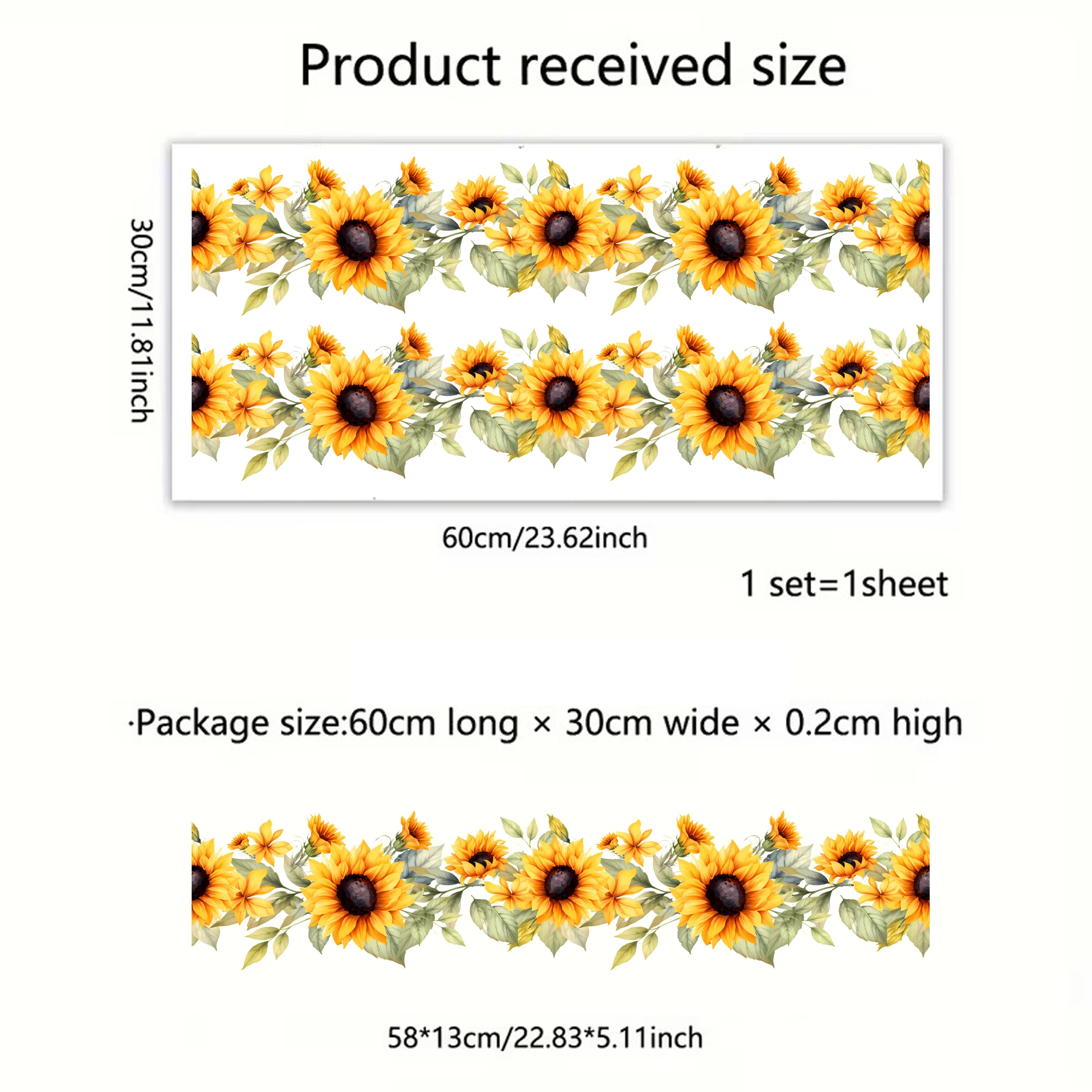 Sunflower Kitchen Wall Sticker, Removable Bathroom Backsplash Decal, Home Decor, DIY Reusable Vinyl Sticker view 6