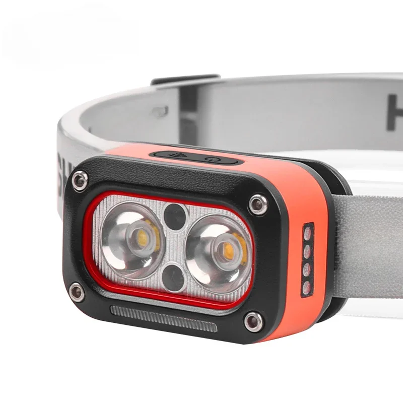 AliExpress NONE ABS Plastic Black 700mAh 2*XTE Three Light Source Headlight USB Charging Outdoor Night Run LED Lighting Head Lamps Headlights