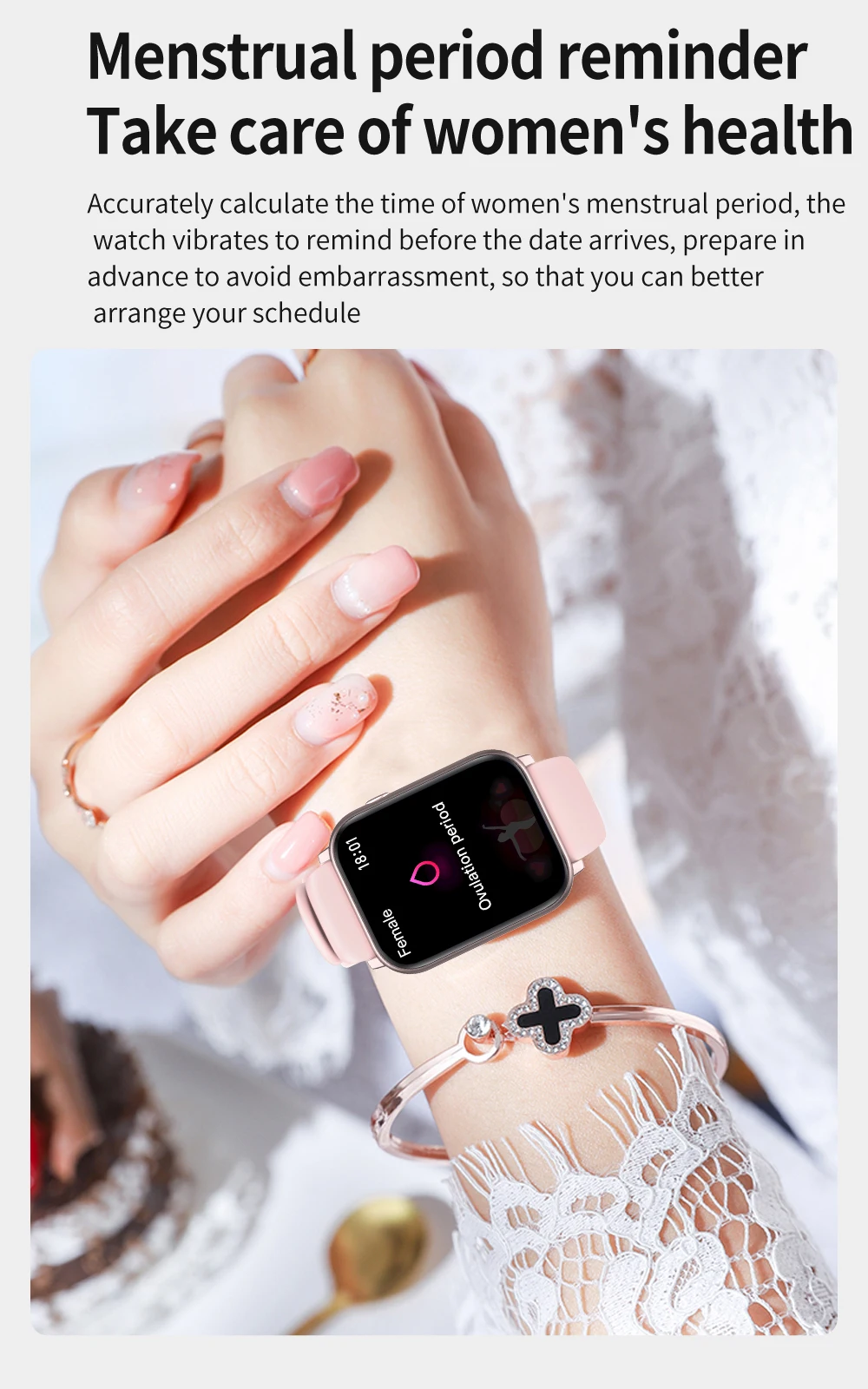 Rogbid Q28Pro Smartwatch 1.8นิ้วบลูทูธโทรเพลง Voice Assistant การตรวจสอบสุขภาพสมาร์ทวอท์ช Dropshipping