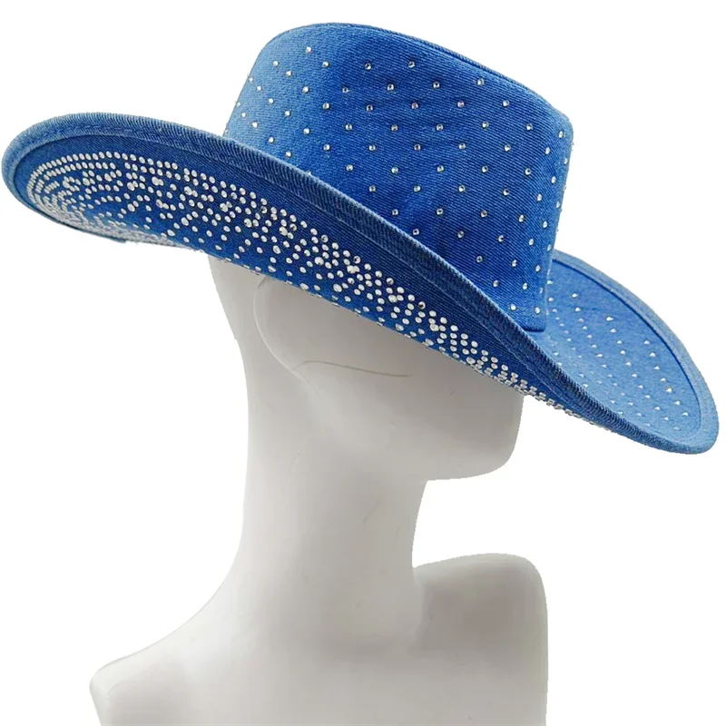 Cowboy Series Western style Cowboy Women's Hat Men's Retro Men's Panama Cowboy Jazz Hat Men's Hat Water Diamond Sombrero Hombre — zdjęcie 2