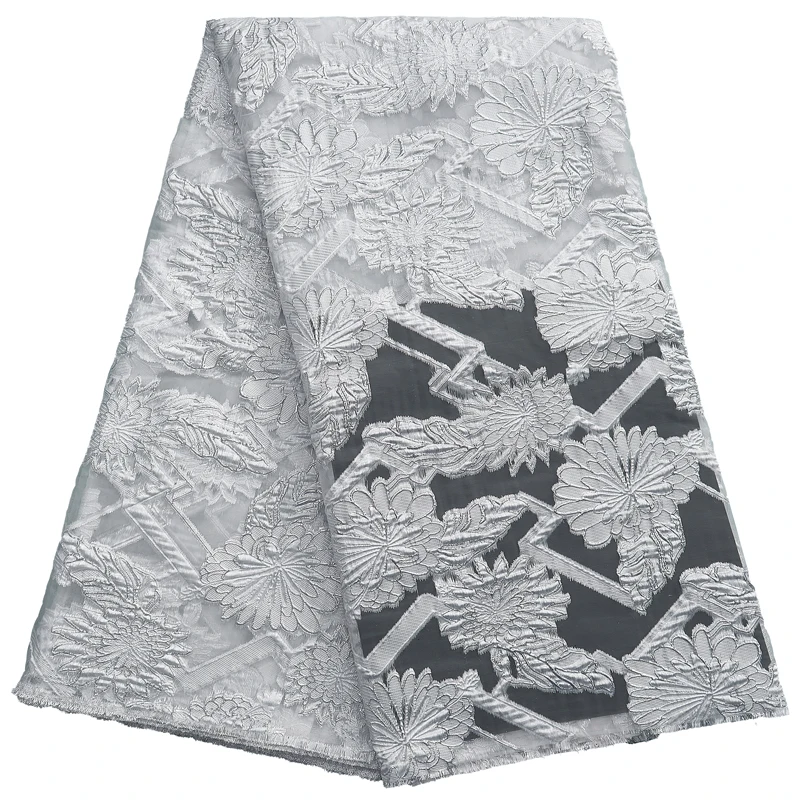 

Kalume African Brocade Jacquard Lace Fabric For Wedding Dress 2022 High Quality Nigerian Organza Printing Lace Fabric F3045